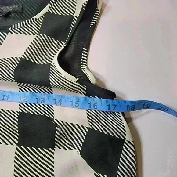 Rag & Bone Women's Forest Green and Ivory Harper Magnified Houndstooth Top XS - Picture 12 of 13